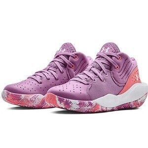 Under Armour UA Jet Basketball Sneaker Purple Unisex Youth 6 Shoe Leather Urban